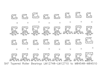 SKF Tapered Roller Bearings LM12748-LM12710 to M84548-M84510 CAD block preview