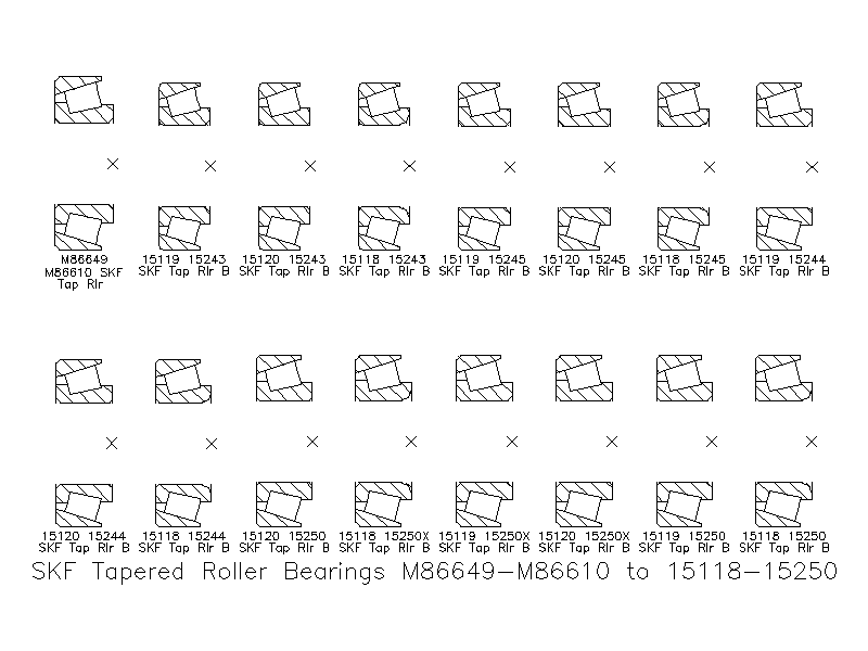 SKF Tapered Roller Bearings M86649-M86610 to 15118-15250 – free CAD block preview