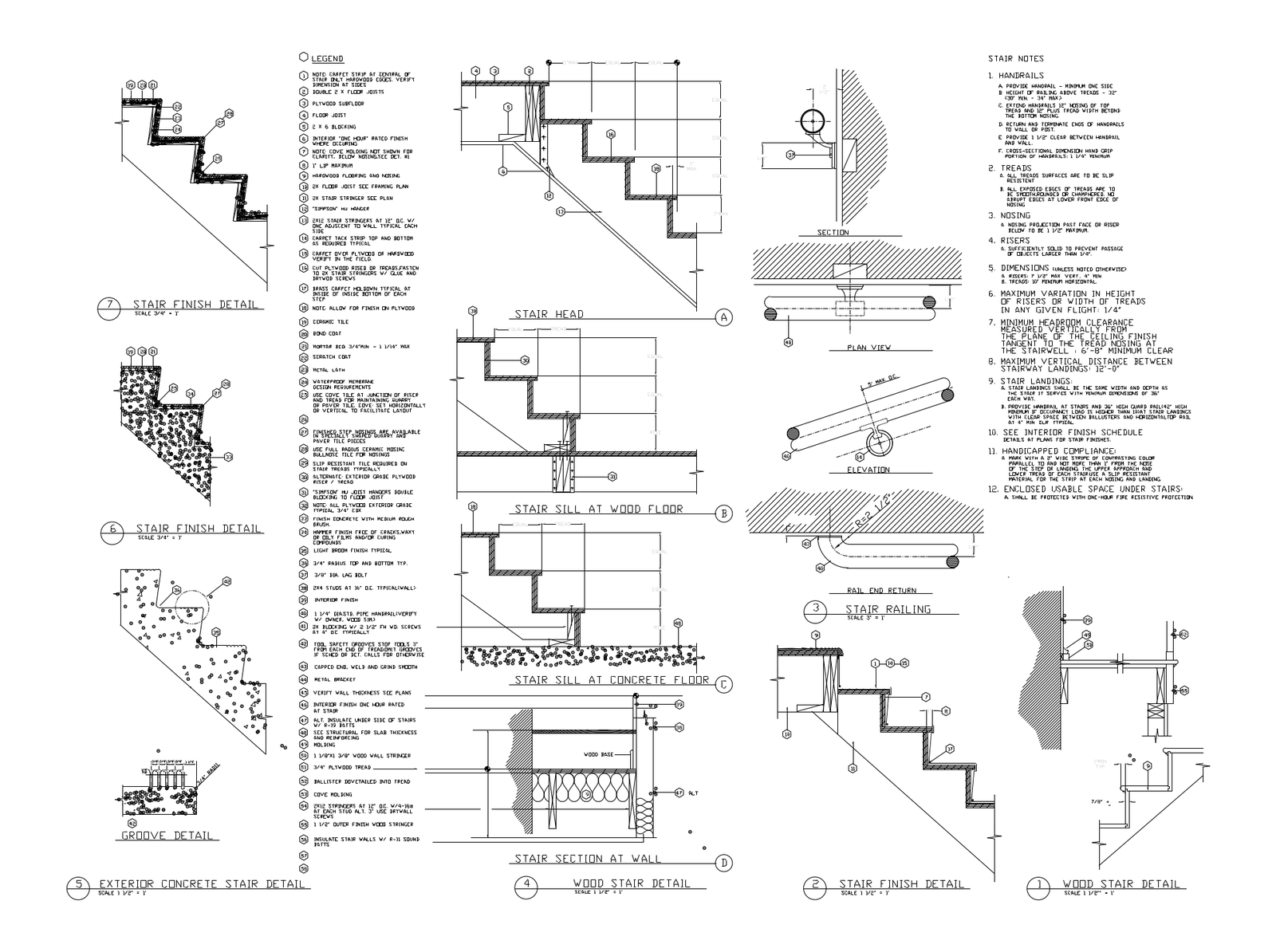 Stair Details – free CAD block preview