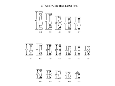 Standard Balusters CAD block preview