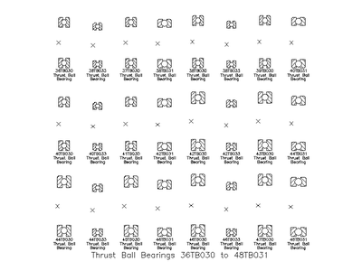 Thrust Ball Bearings 36TB030 to 48TB031 CAD block preview