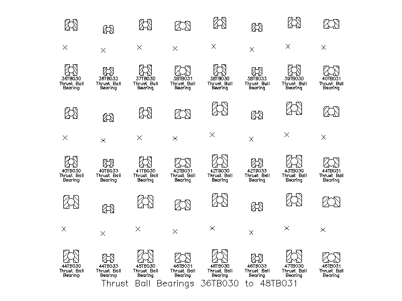 Thrust Ball Bearings 36TB030 to 48TB031 – free CAD block preview