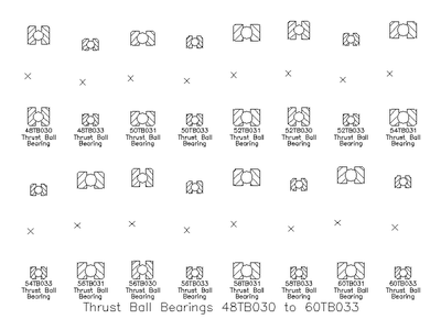 Thrust Ball Bearings 48TB030 to 60TB033 CAD block preview