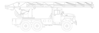 Truck-Mounted Crane Side Elevation CAD block preview