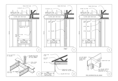 Truss and Beam Bearing at Column Details CAD block preview