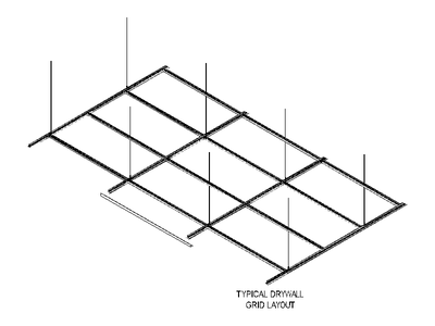 Typical Drywall Ceiling Grid Layout CAD block preview