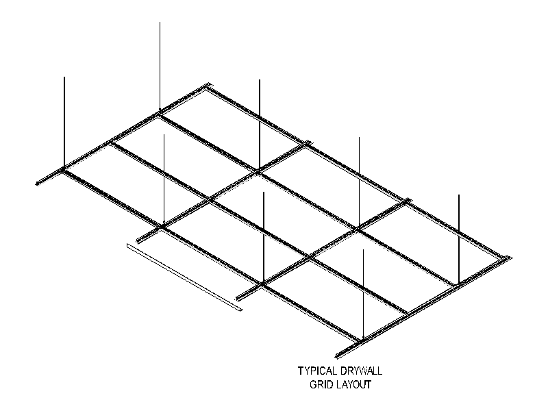 Typical Drywall Ceiling Grid Layout – free CAD block preview