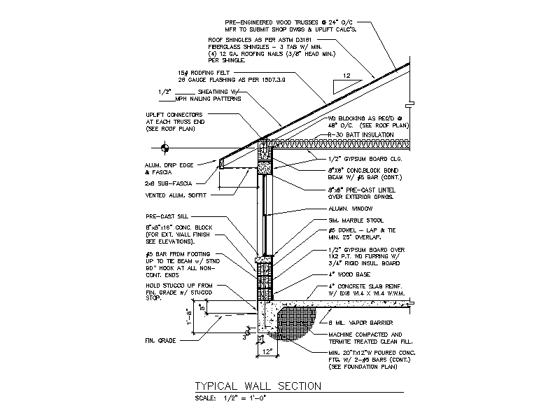 Typical Wall Section – free CAD block preview