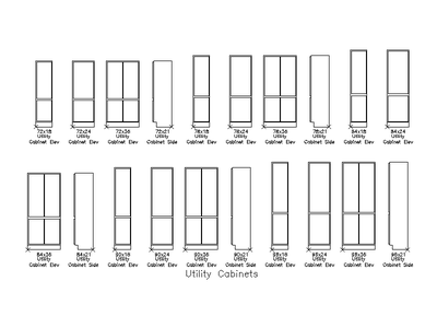 Utility Cabinets - Elevations CAD block preview