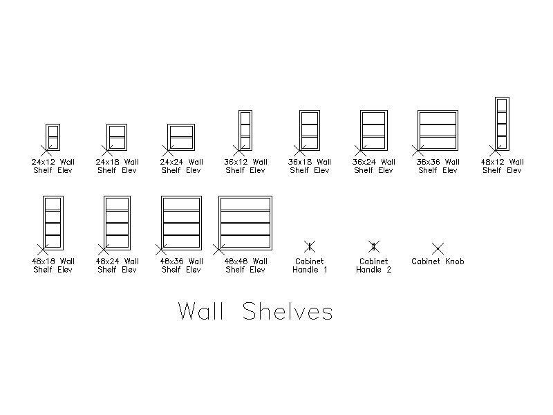 Wall Shelves – free CAD block preview