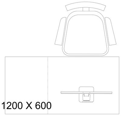 1200 x 600 Workstation - Plan View CAD block preview