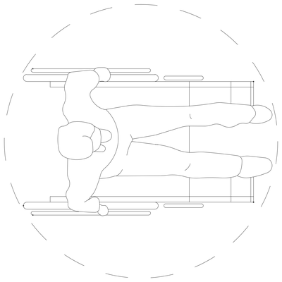 ADA Wheelchair Turning Circle CAD block preview