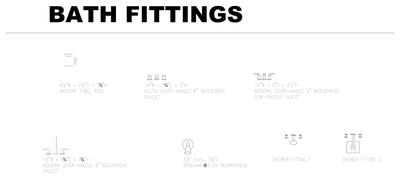 Bath Fittings CAD block preview