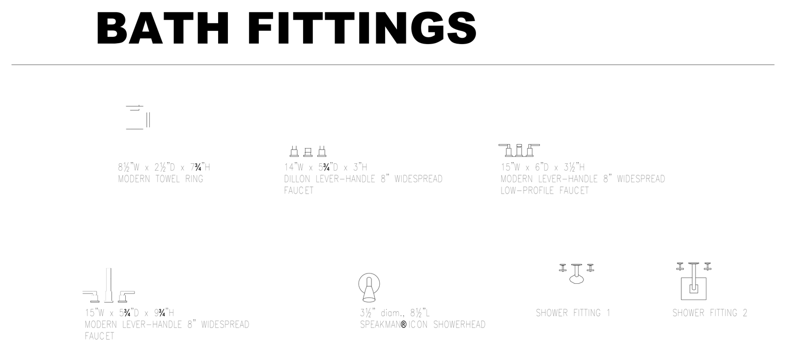 Bath Fittings – free CAD block preview