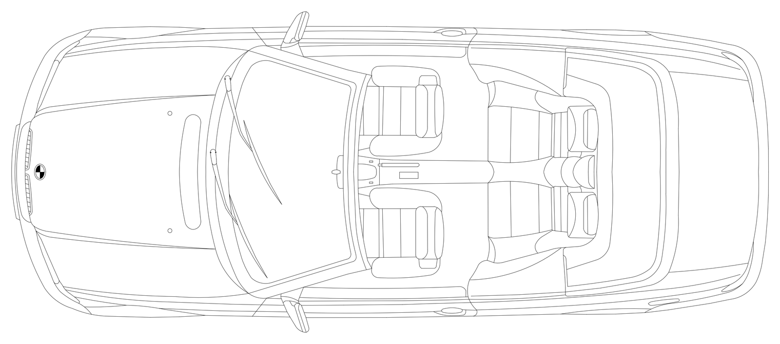 BMW Convertible - Plan View – free CAD block preview