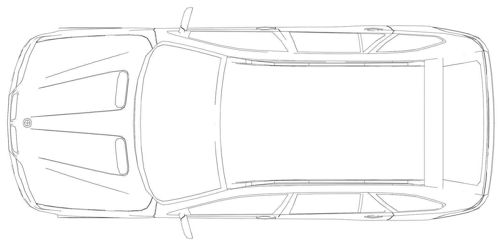 Detailed Car Plan View – free CAD block preview