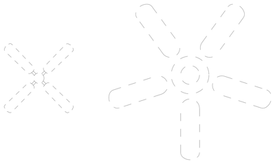 Ceiling Fans in Plan View CAD block preview