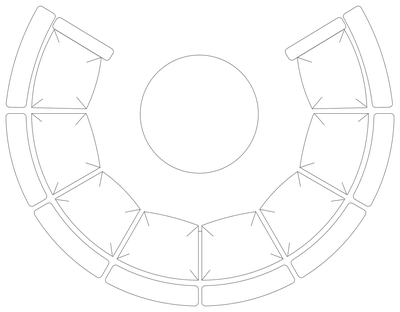 Circular Sofa with Round Coffee Table - Plan View CAD block preview