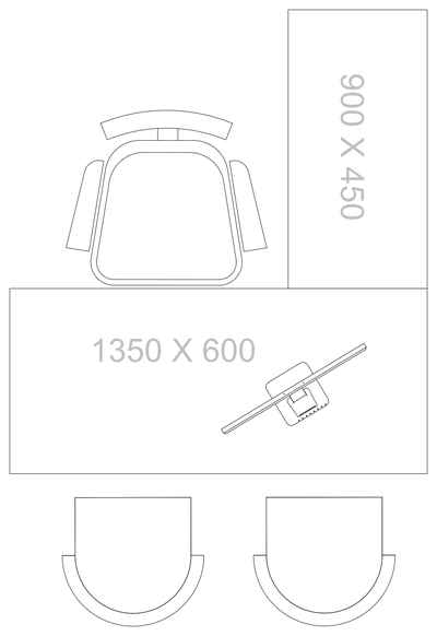 Consulting Room Desk and Chairs - Plan View CAD block preview