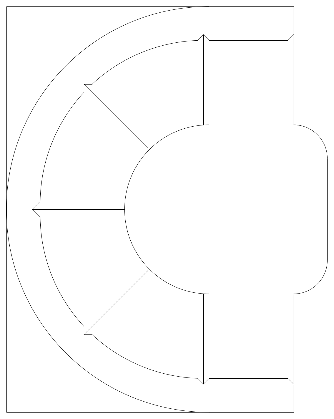 Curved Booth Seating with Table - Plan View – free CAD block preview