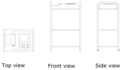ECG Machine on a Trolley CAD block preview