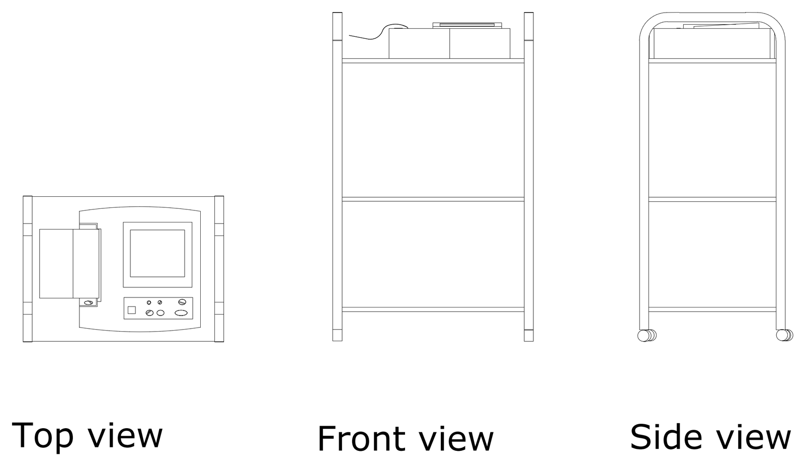 ECG Machine on a Trolley – free CAD block preview