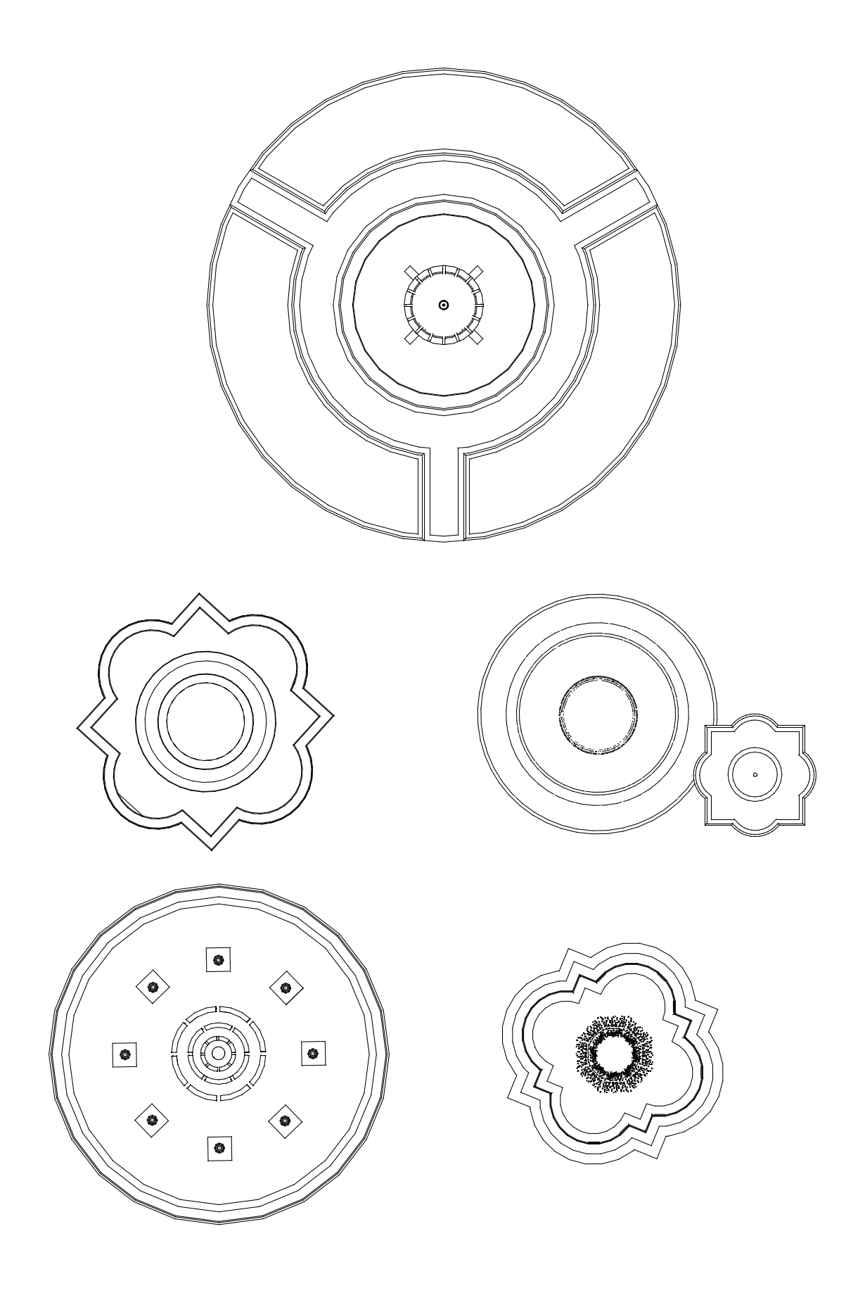 European Water Fountain Plans – free CAD block preview