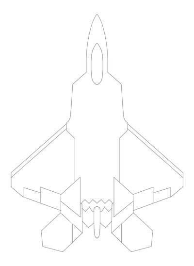 F-22 Raptor Jet Fighter - Plan CAD block preview