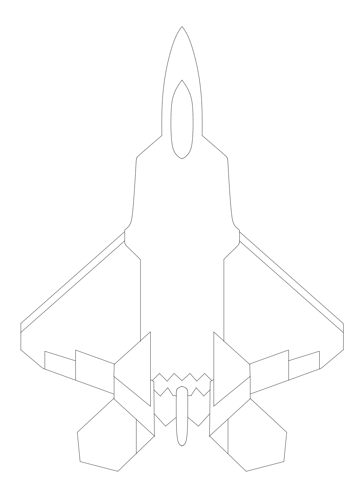 F-22 Raptor Jet Fighter - Plan – free CAD block preview