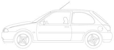 Ford Hatchback - Side Elevation CAD block preview