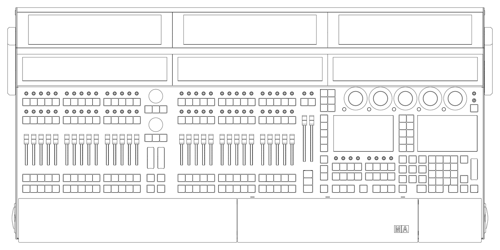 grandMA3 Full-Size Lighting Console - Plan – free CAD block preview