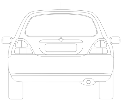 Hatchback - Rear Elevation CAD block preview