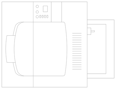 HP 5000 DN Printer - Plan CAD block preview