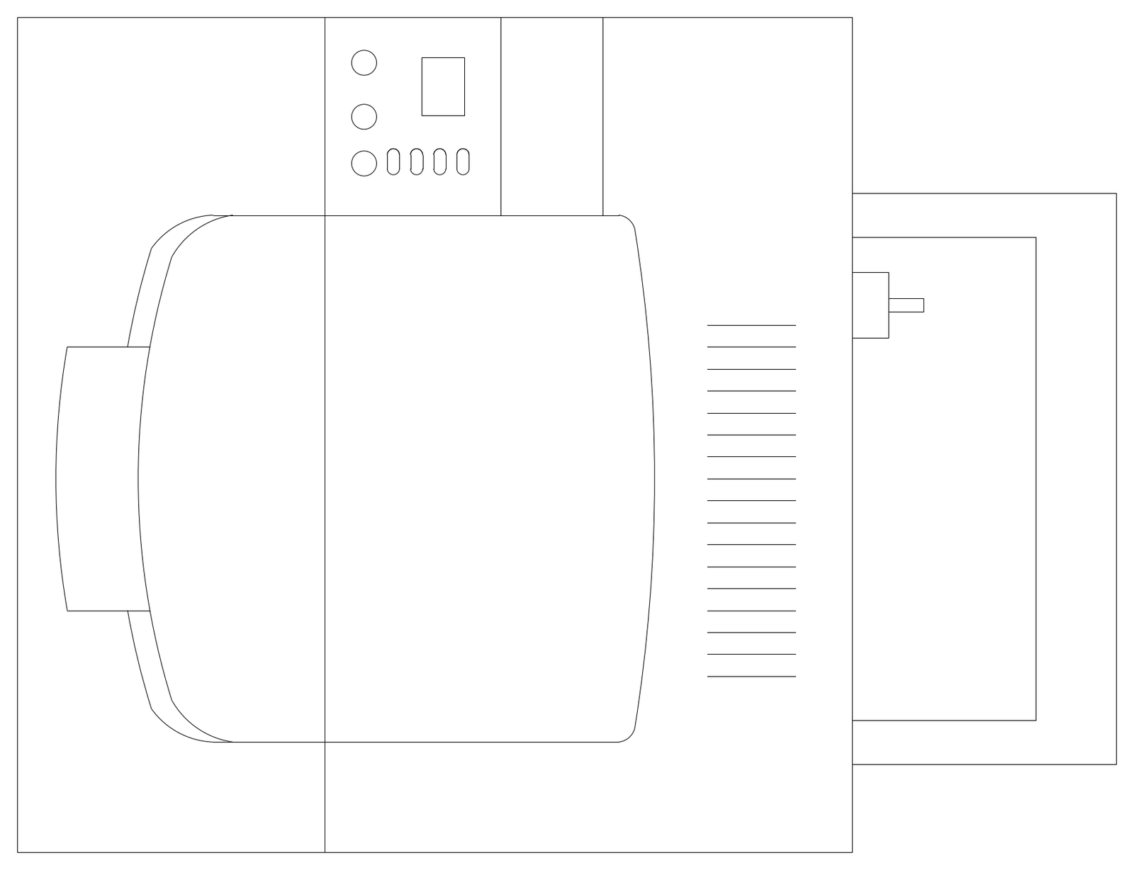 HP 5000 DN Printer - Plan – free CAD block preview