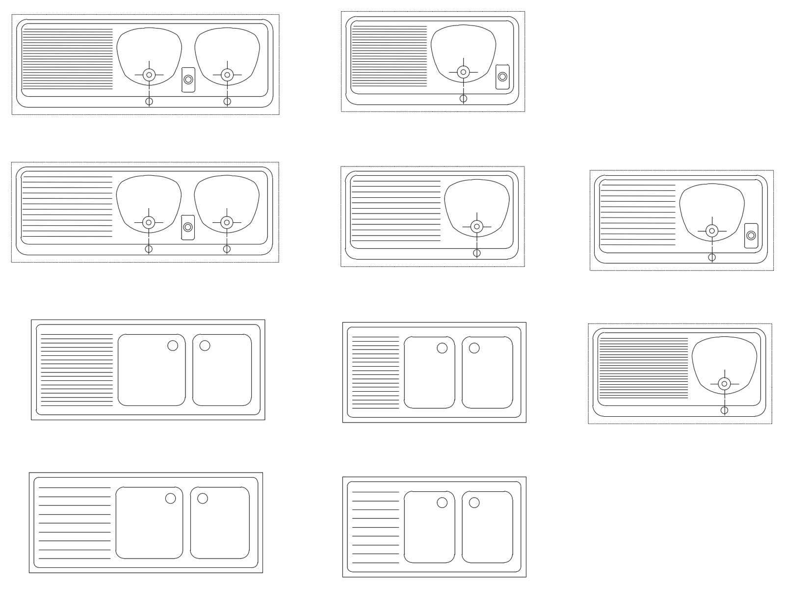 Kitchen Sinks – free CAD block preview