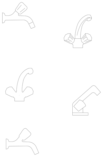 Kitchen Taps CAD block preview