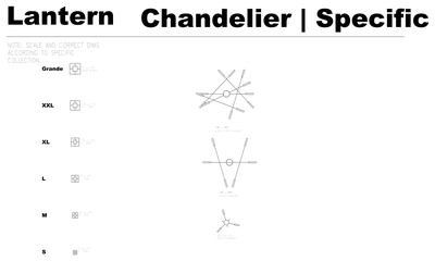 Lantern Chandelier Plan Symbols CAD block preview