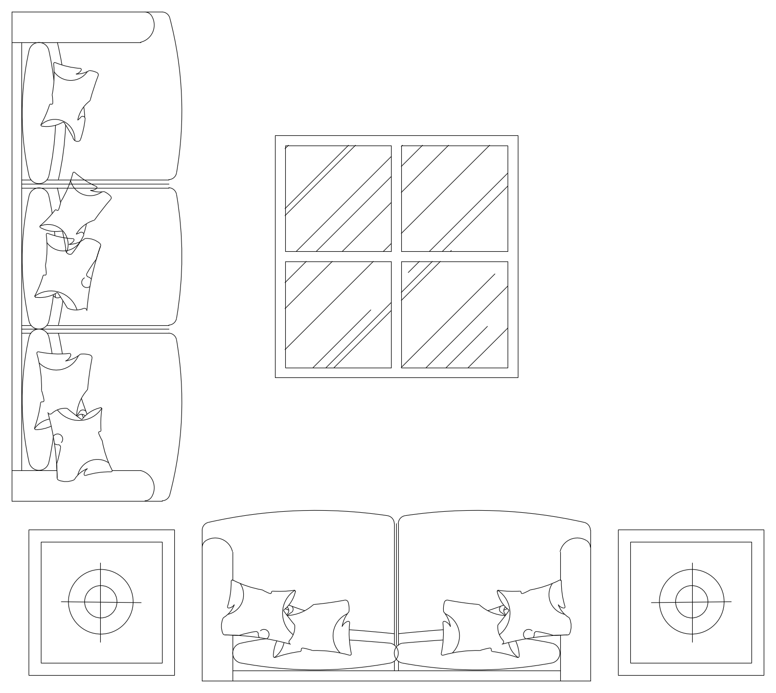 Living Room Couches - Plan View – free CAD block preview