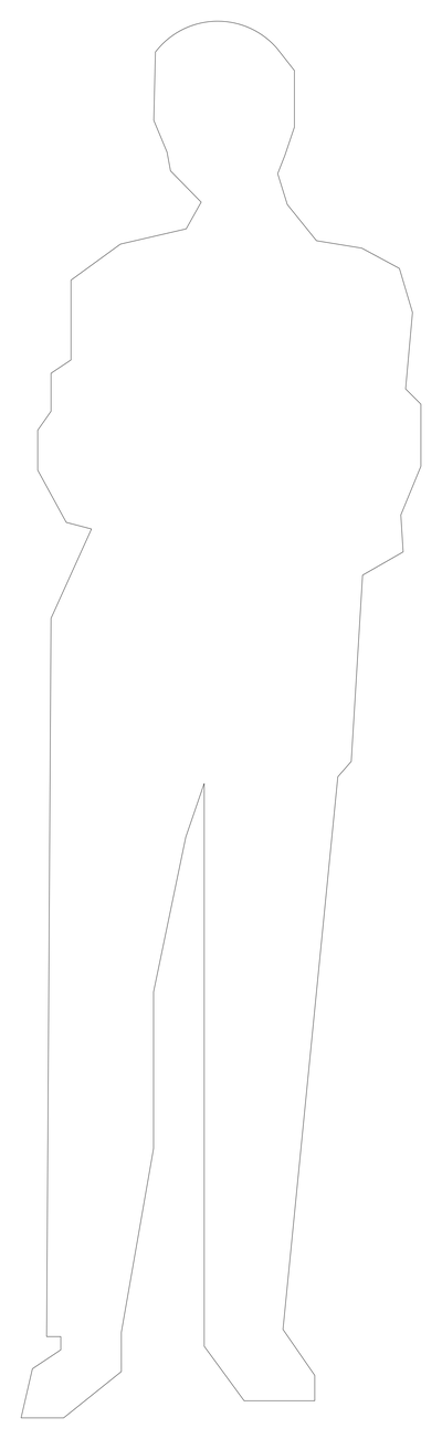 Man in Elevation Outline CAD block preview