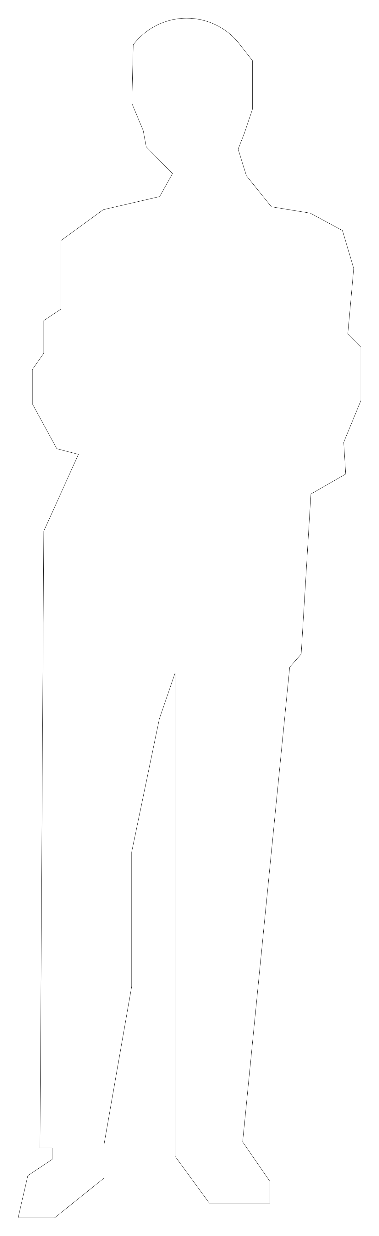 Man in Elevation Outline – free CAD block preview