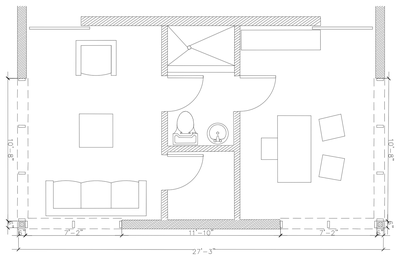 A Mans Den Floor Plan CAD block preview