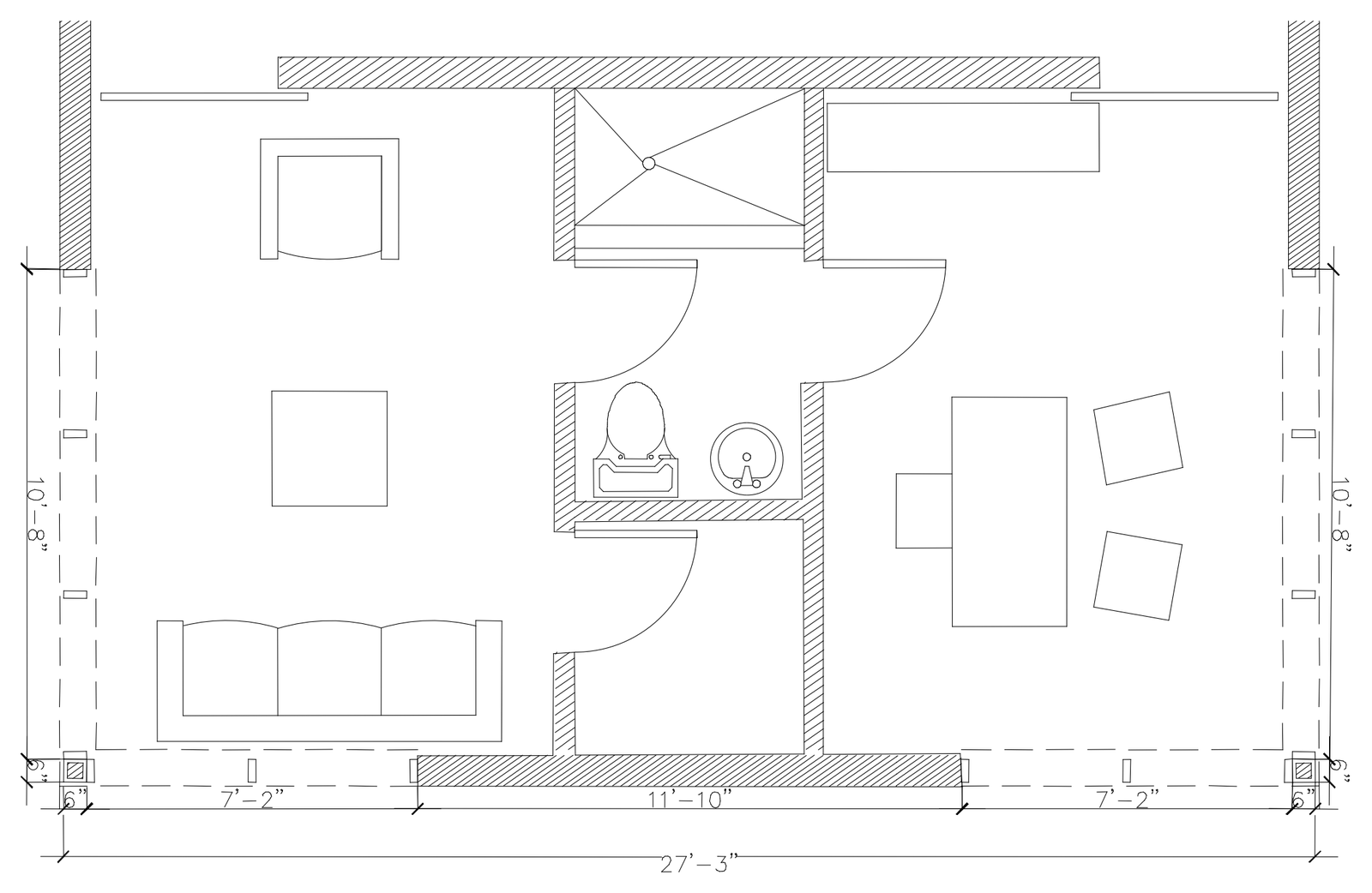 A Mans Den Floor Plan – free CAD block preview