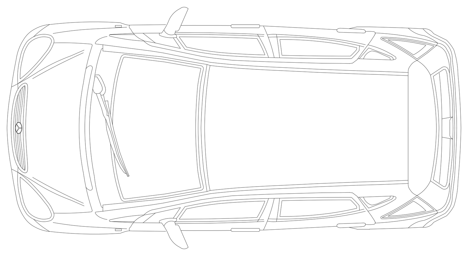 Mercedes-Benz Hatchback - Plan View – free CAD block preview