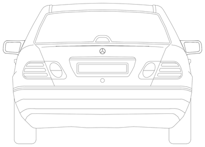 Mercedes-Benz Sedan - Rear Elevation CAD block preview