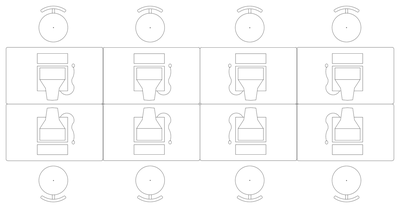 Open Plan Office Desks - Plan View CAD block preview