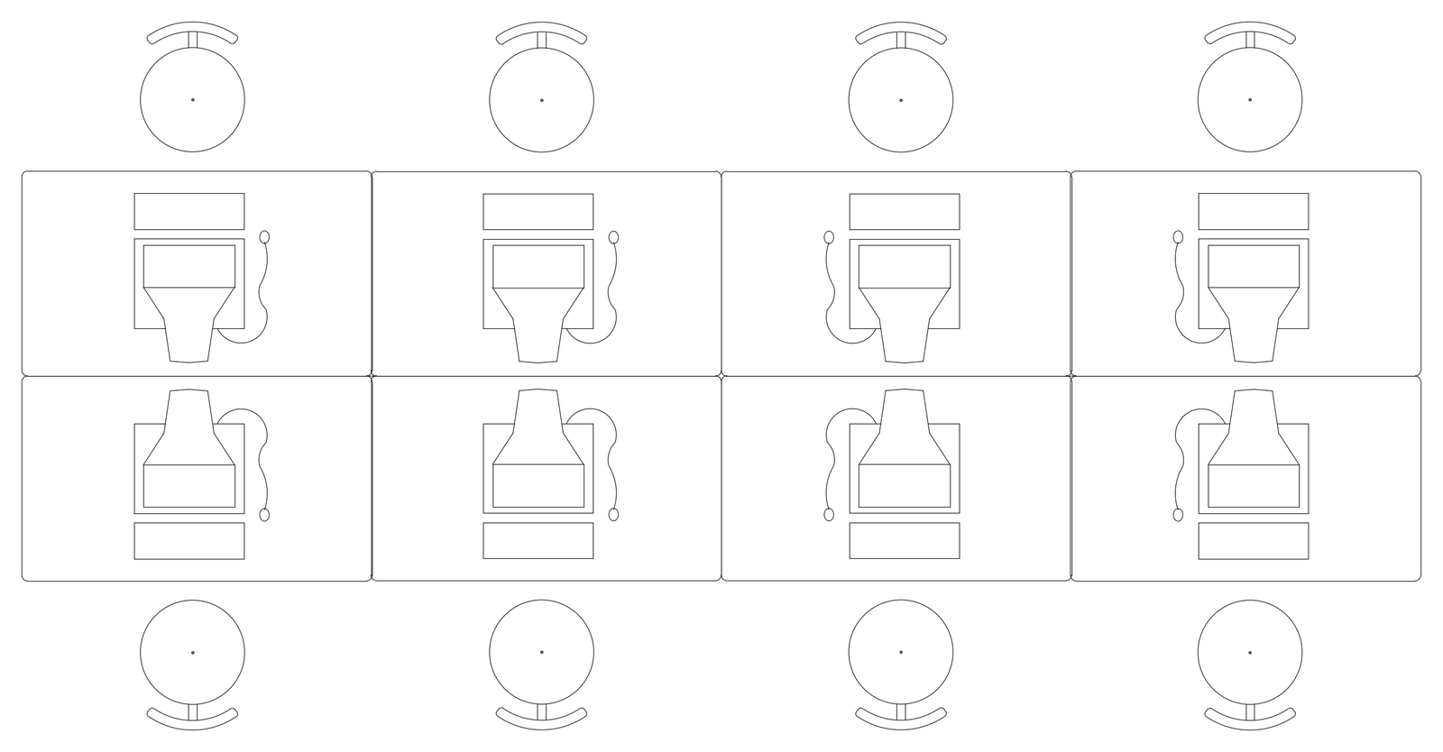 Open Plan Office Desks - Plan View – free CAD block preview