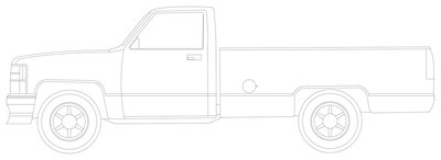 Pickup Truck - Side Elevation CAD block preview