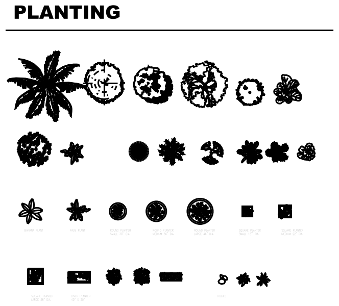 Planting Plan Symbols – free CAD block preview