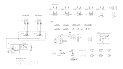 Pneumatic Circuit Diagram and Symbols CAD block preview
