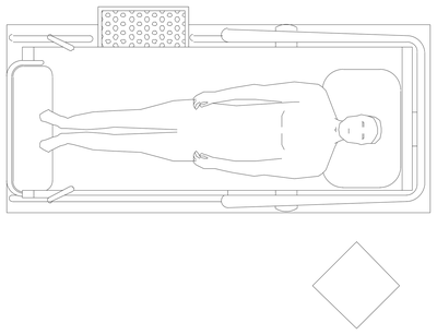 Post-Operative Recovery Bed - Plan View CAD block preview